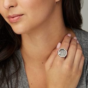 Kendra Scott Davis Cocktail Ring in Platinum Druzy